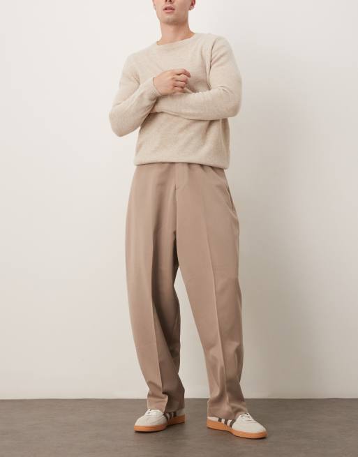 ASOS DESIGN extreme tapered dress pants in dark stone | ASOS