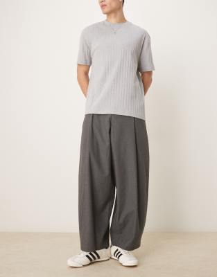 Asos Design Extreme Tapered Pants With Darts In Gray