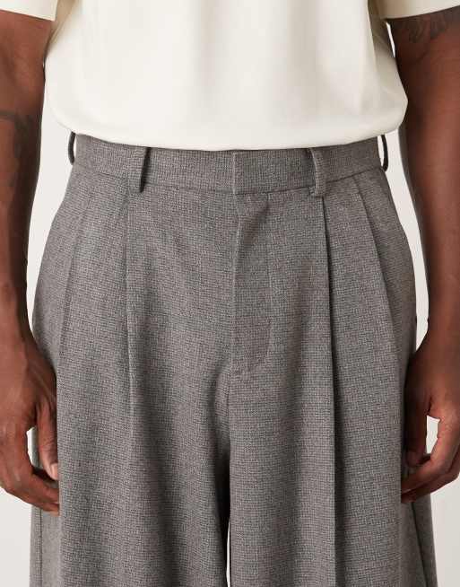 ASOS DESIGN extreme tapered suit pants in charcoal heather texture
