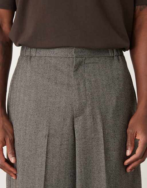 ASOS DESIGN extreme tapered suit pants in grey herringbone, 5 of 5
