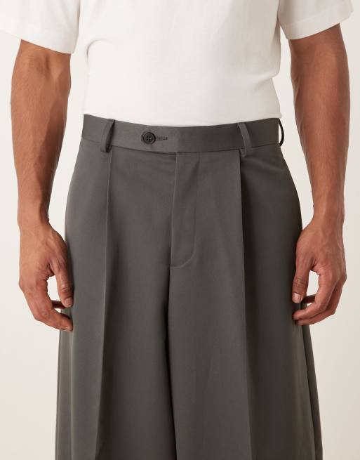 ASOS DESIGN extreme tapered suit pants in charcoal twill