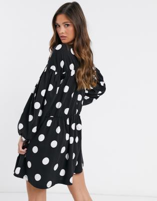 asos black and white polka dot dress