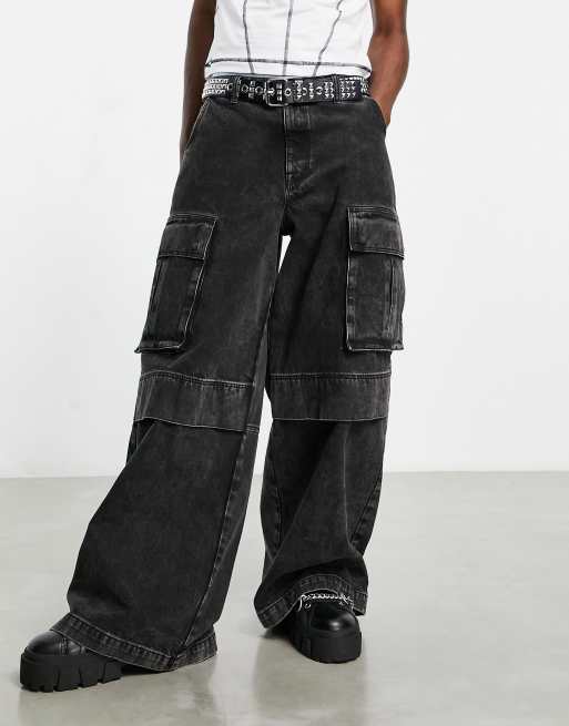 Cargo Super Wide Leg Black –