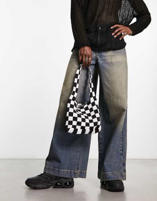 ASOS DESIGN extreme wide leg jeans in vintage dark tint blue, 4 of 4