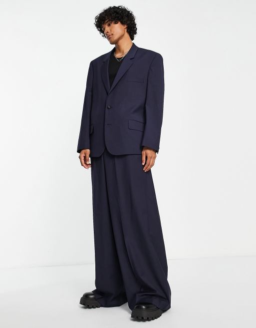 ASOS Extreme Wide Leg Suit Trousers in Brown for Men