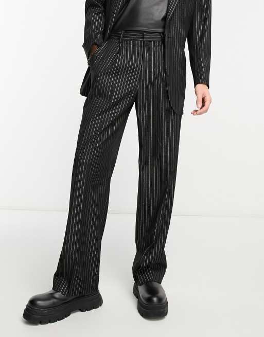 Black and gold striped hot sale trousers