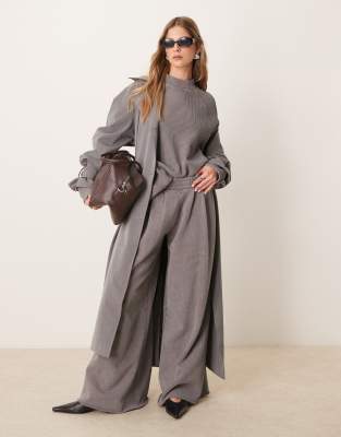 Asos Design Extreme Wide Leg Sweatpants In Washed Gray