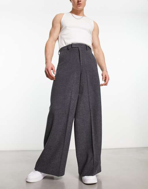 Wide Wool Pants