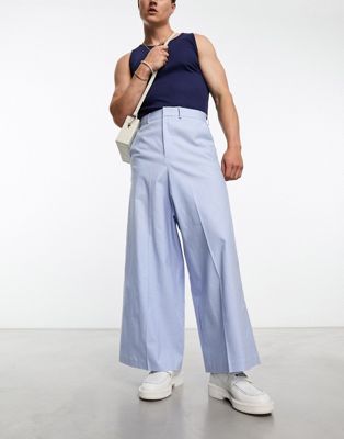 ASOS DESIGN linen mix suit in blue