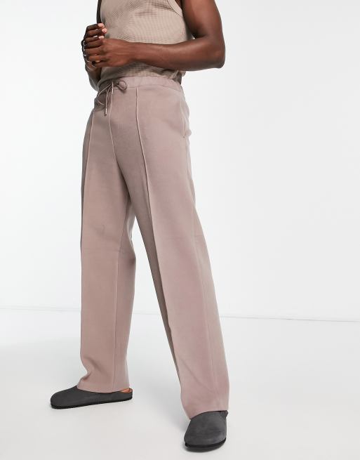 ASOS DESIGN extreme wide pants in fawn brushed moleskin