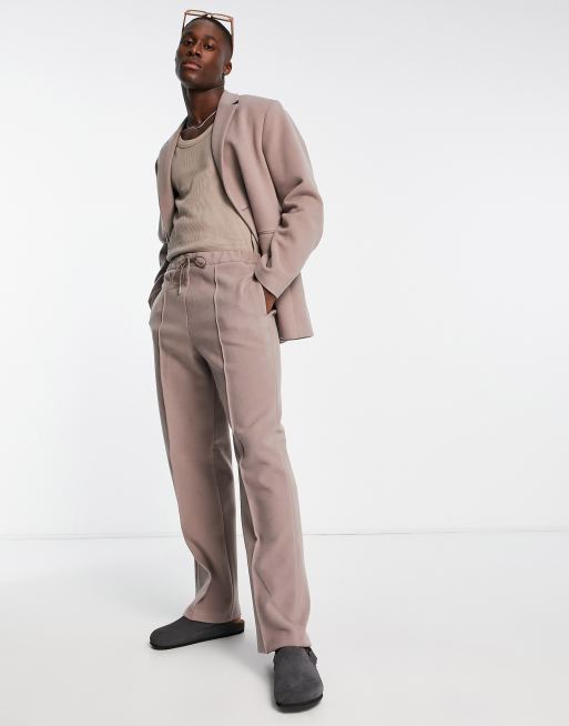 ASOS DESIGN extreme wide pants in fawn brushed moleskin, 3 of 4