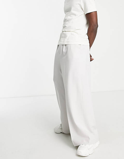  extreme wide smart trouser in light stone 
