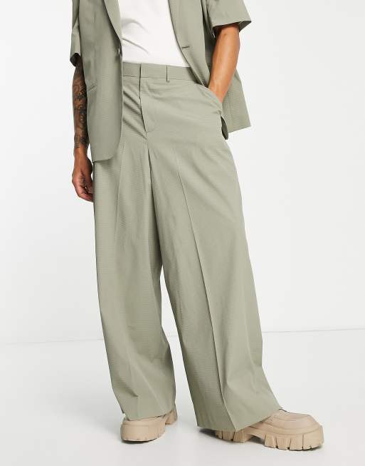 ASOS DESIGN wide leg pants in sage