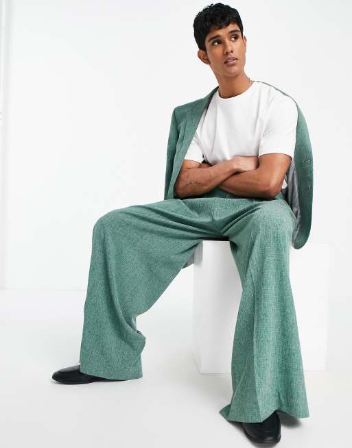 ASOS DESIGN flared sweatpants in forest green