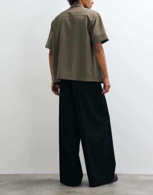 ASOS DESIGN extreme wide tailored pants in black, 2 of 5