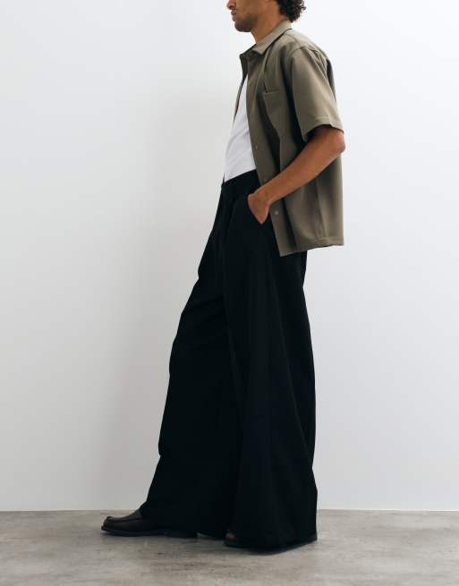 ASOS DESIGN extreme wide tailored pants in black, 3 of 5