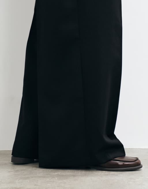 ASOS DESIGN extreme wide tailored pants in black, 4 of 5