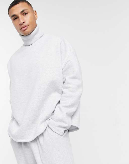 ASOS DESIGN – Oversized-Trainingsanzug mit weitem Bein in Kalkweiß, 2 von 3