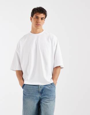 Extremes Oversize-T-Shirt in Weiß in schwerer Qualität Weiß S