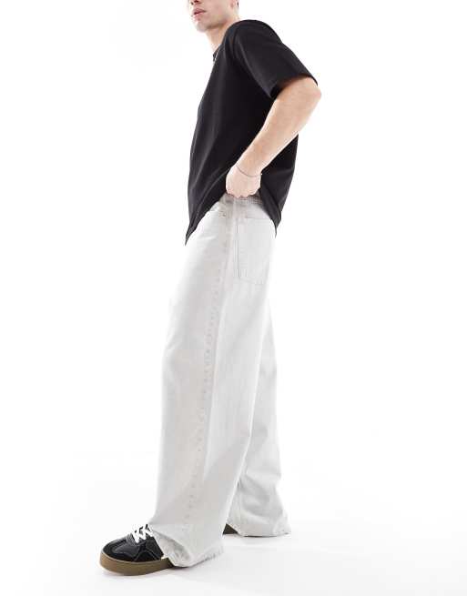 ASOS DESIGN extremt baggy jeans i grå tvätt, 3 av 5