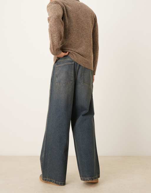 ASOS DESIGN extremt baggy jeans i mellanljus blå tvätt med ton, 3 av 5