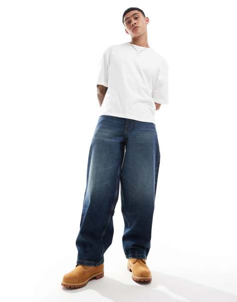 ASOS DESIGN extremt baggy jeans i mörk blå tvätt - view 1
