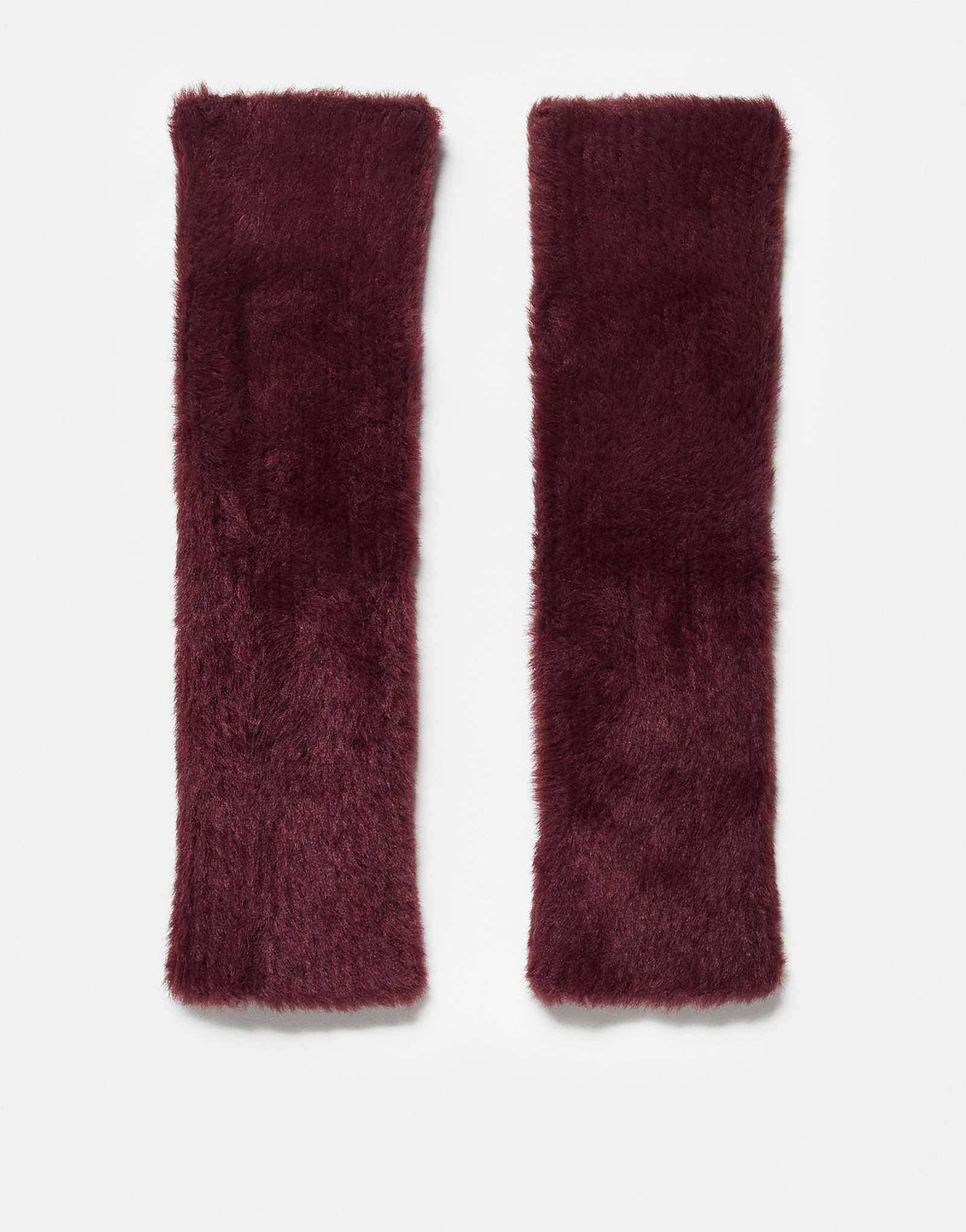 Длинные грелки для рук из трикотажа с ресницами ASOS DESIGN бордового цвета