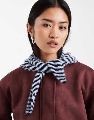 Asos Design Eyelash Knit Triangle Scarf In Multi