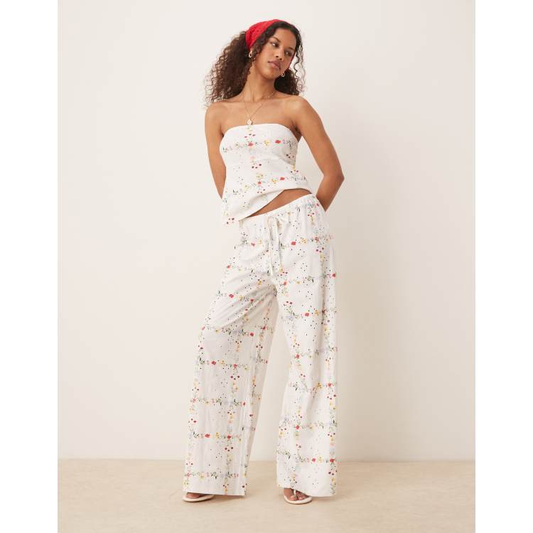 パンツ Drawer SUMMER flower print drost pants Drawer SUMMER flower print drost pants