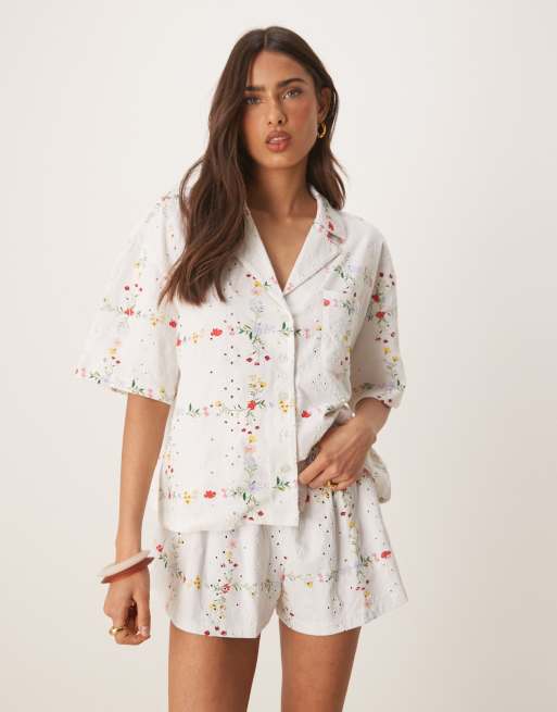 ASOS DESIGN broderie shorts in floral print