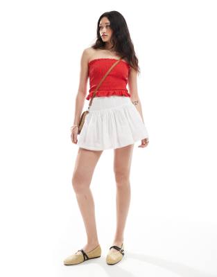 eyelet skort in white