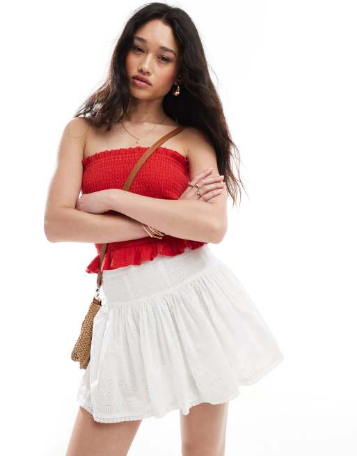 ASOS DESIGN eyelet skort in white, 2 of 5