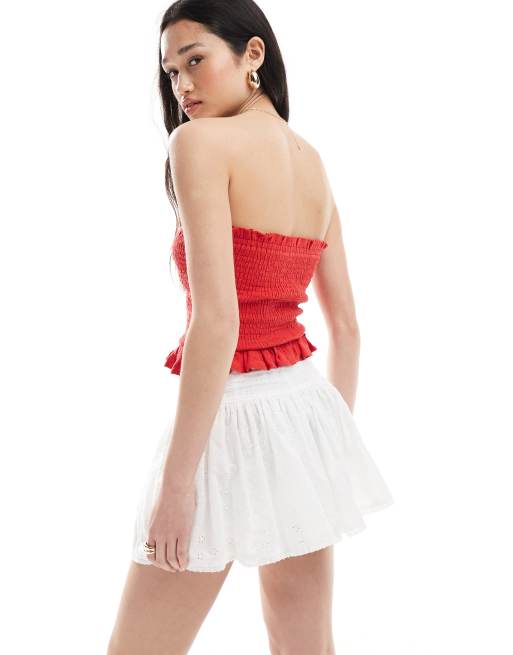 ASOS DESIGN eyelet skort in white, 5 of 5