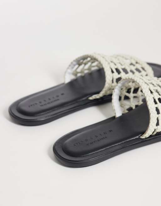ASOS DESIGN – Fabiola – Hochwertige Mules-Sandalen aus Leder in Weiß mit Flechtdesign, 4 von 4