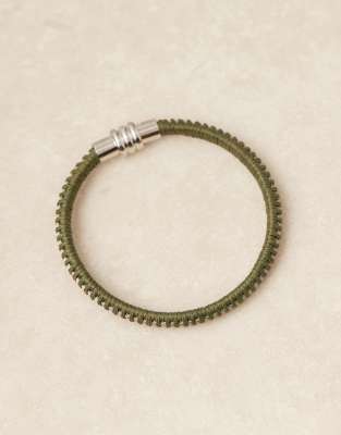 Asos Design Fabric Bangle In Green