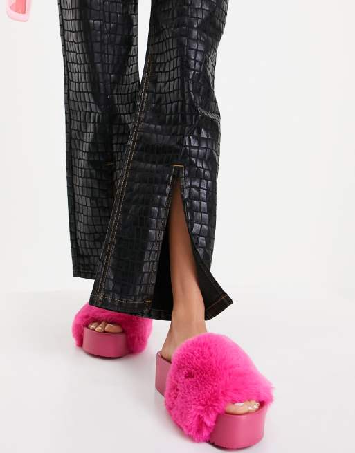 Asos hot sale fluffy sliders