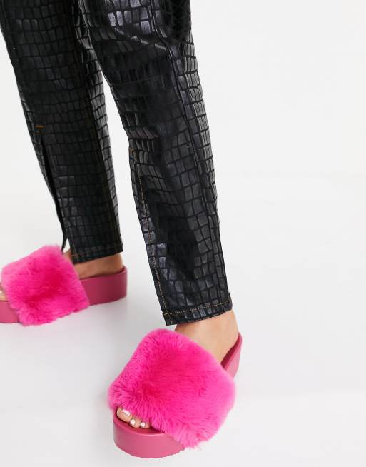 Asos discount fluffy sliders