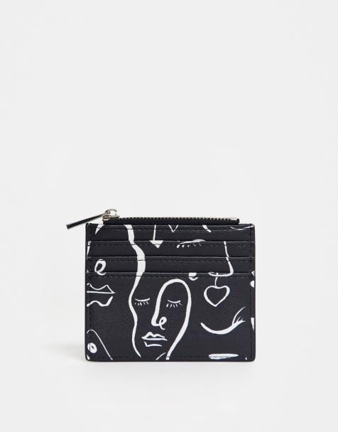 ASOS DESIGN face print cardholder with coinpurse