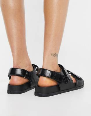 black sporty sandals