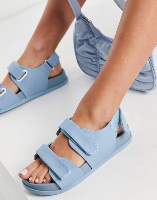 ASOS DESIGN Factually sporty sandals in pale blue