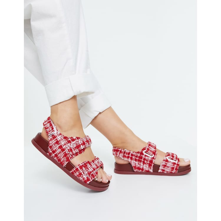 Red store sandals asos