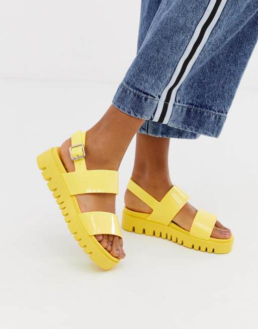 Fadey chunky jelly flat sandals sale