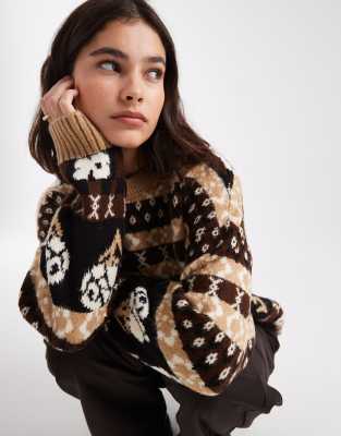 Asos Design Fairisle Patterned Sweater In Multi