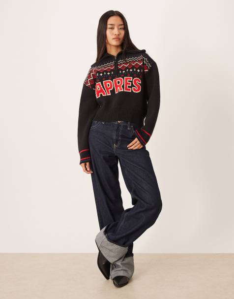Kersttrui voor dames, grappig, schattig, met kerstpatroon, oversized, sweatshirt, elegant, lange mouwen, ronde hals, bovenstuk, wintertrui voor vrouwen, tieners, meisjes, wit, S