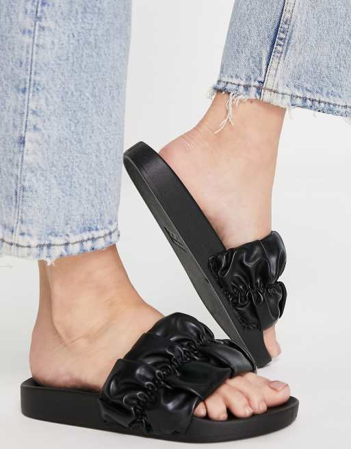 Asos black sale slides