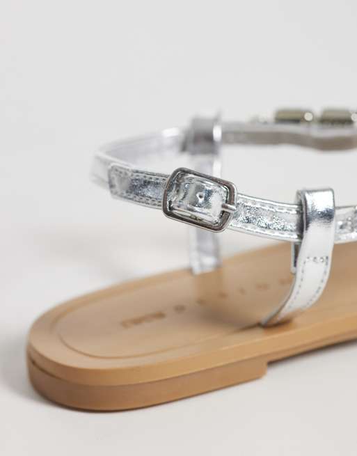 ASOS DESIGN - Fairywings - Platte sandalen met versiering in zilver, 4 van 4