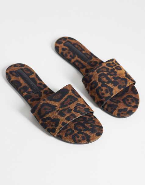 ASOS DESIGN – Faith – Leopardmönstrade platta sandaler - view 1