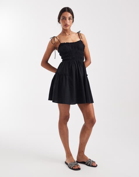 ASOS DESIGN - Faith - Rynket og sort strand-minikjole - view 1