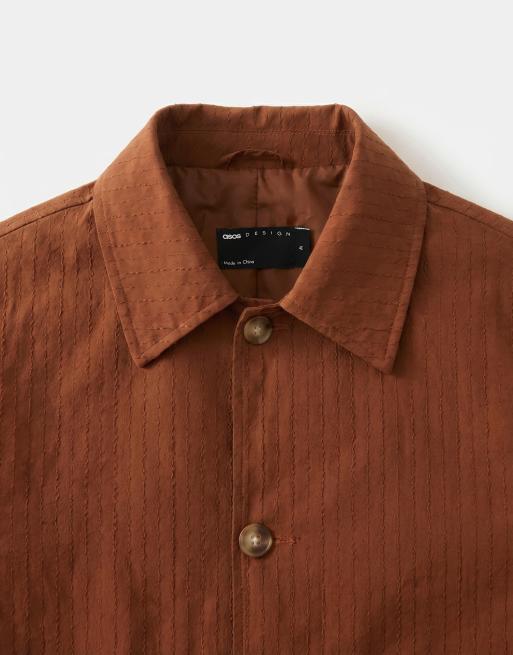 ASOS DESIGN – Fakturowana kurtka Harrington w rdzawym kolorze, 8 z 9
