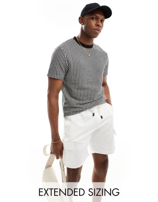 ASOS DESIGN – Fakturowany T-shirt w paski